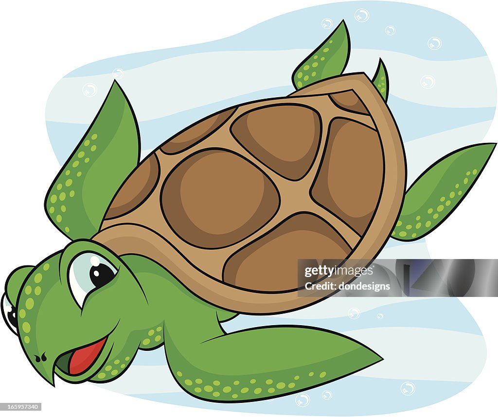 Sea Turtle Cartoon High-Res Vector Graphic - Getty Images