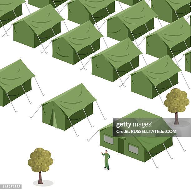 green tents - barracks 幅插畫檔、美工圖案、卡通及圖標