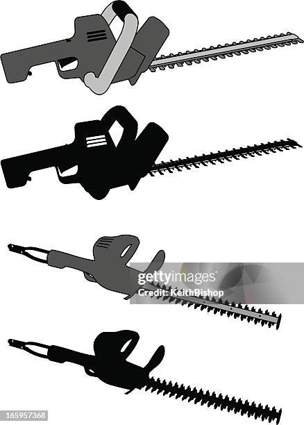 hedge clippers or trimmers - landscaping tool - hedge trimmer stock illustrations