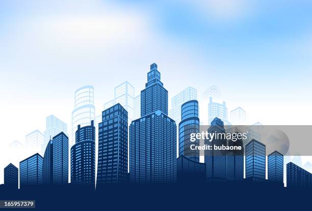 city skyline panoramic background - penthouse view stock illustrations