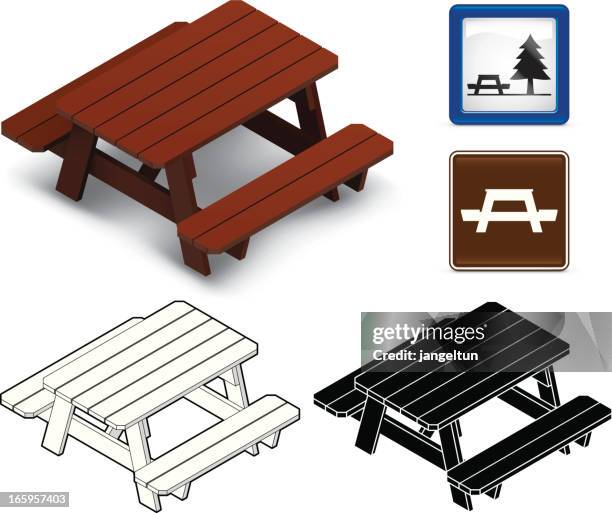 illustrations, cliparts, dessins animés et icônes de table de pique-nique - table de pique nique