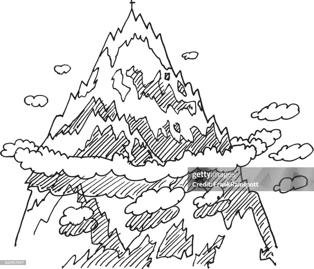 Impressive Mountain Top Sketch