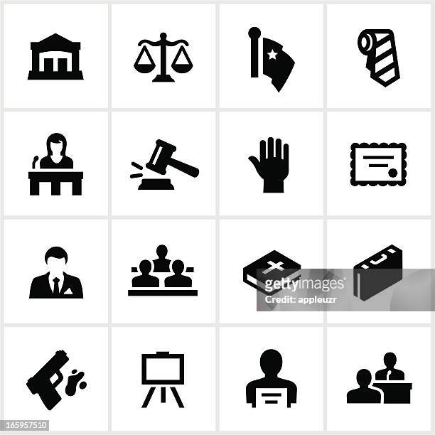 law and justice icons - testimonies stock illustrations