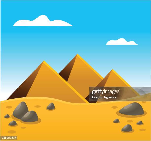 pyramids in egypt - desert ruins stock illustrations