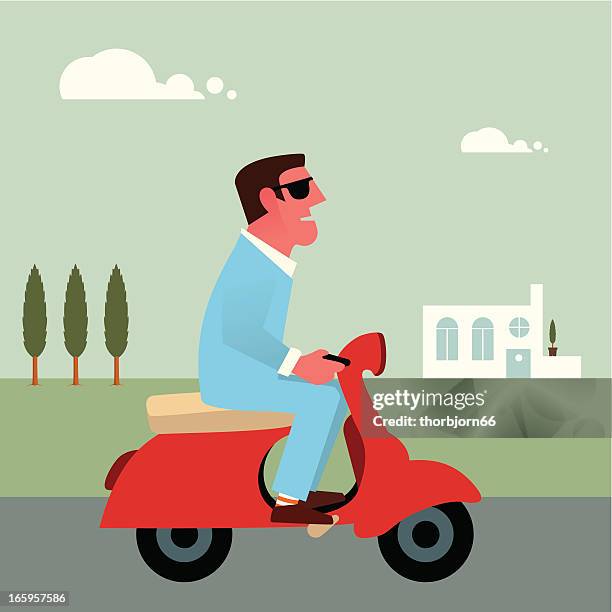 vespa - vespa stock-grafiken, -clipart, -cartoons und -symbole