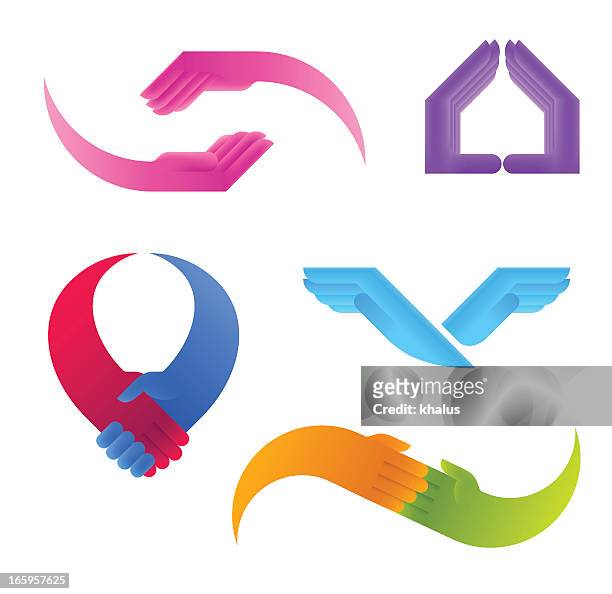 human's hands - home community icon stock illustrations