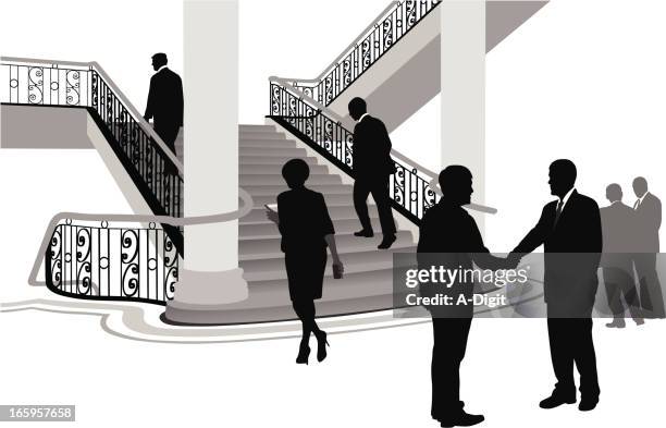 government vector silhouette - lobby rendering stock illustrations