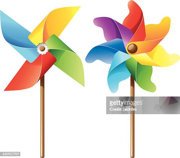 pinwheel - paper windmill stock illustrations