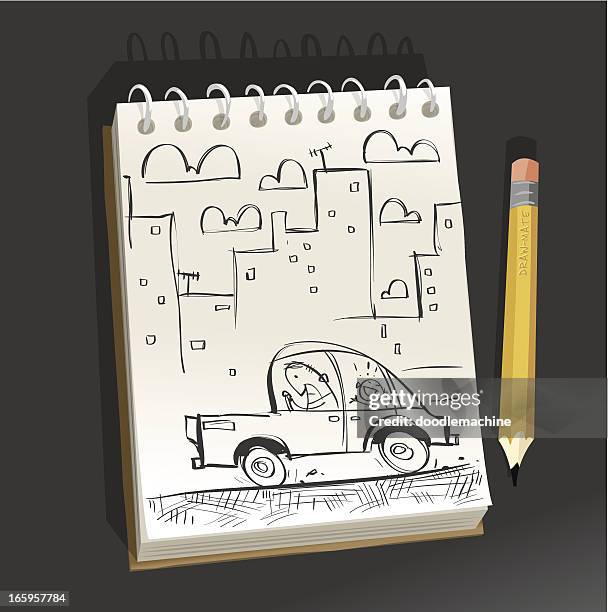 sketchpad - driving isn't fun - child shouting stock illustrations