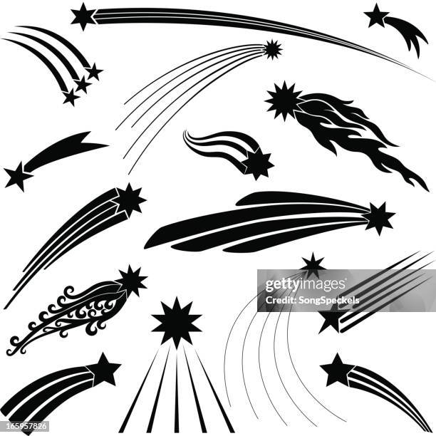 illustrazioni stock, clip art, cartoni animati e icone di tendenza di stelle cadenti - stella cometa