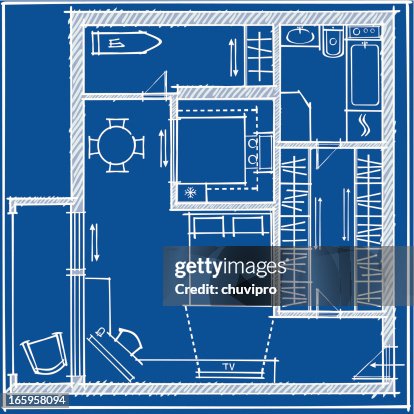Studio Apartment plan Blueprint Studio Apartment plan Blueprint