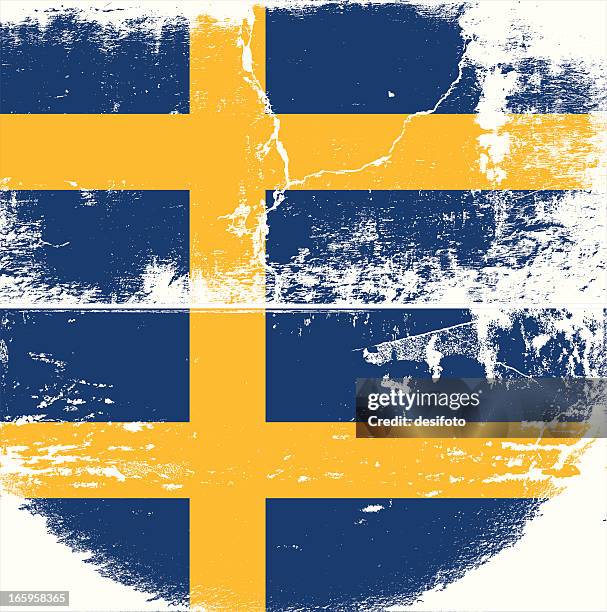 sweden grunge flag - run down stock illustrations