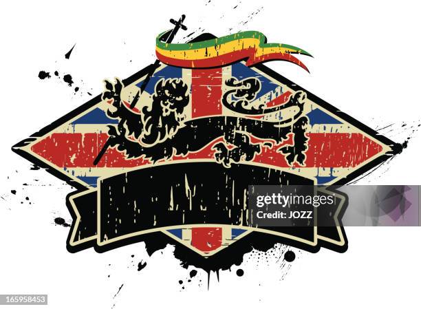 england rasta emblem - reggae stock illustrations