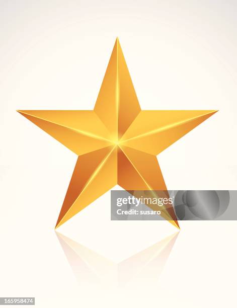 stockillustraties, clipart, cartoons en iconen met a golden star on a white background - beroemdheden