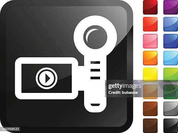 video camera royalty free vector icon set stickers - movie set stock illustrations
