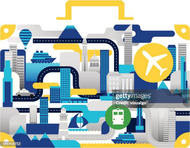 suitcase - ship construction stock illustrations