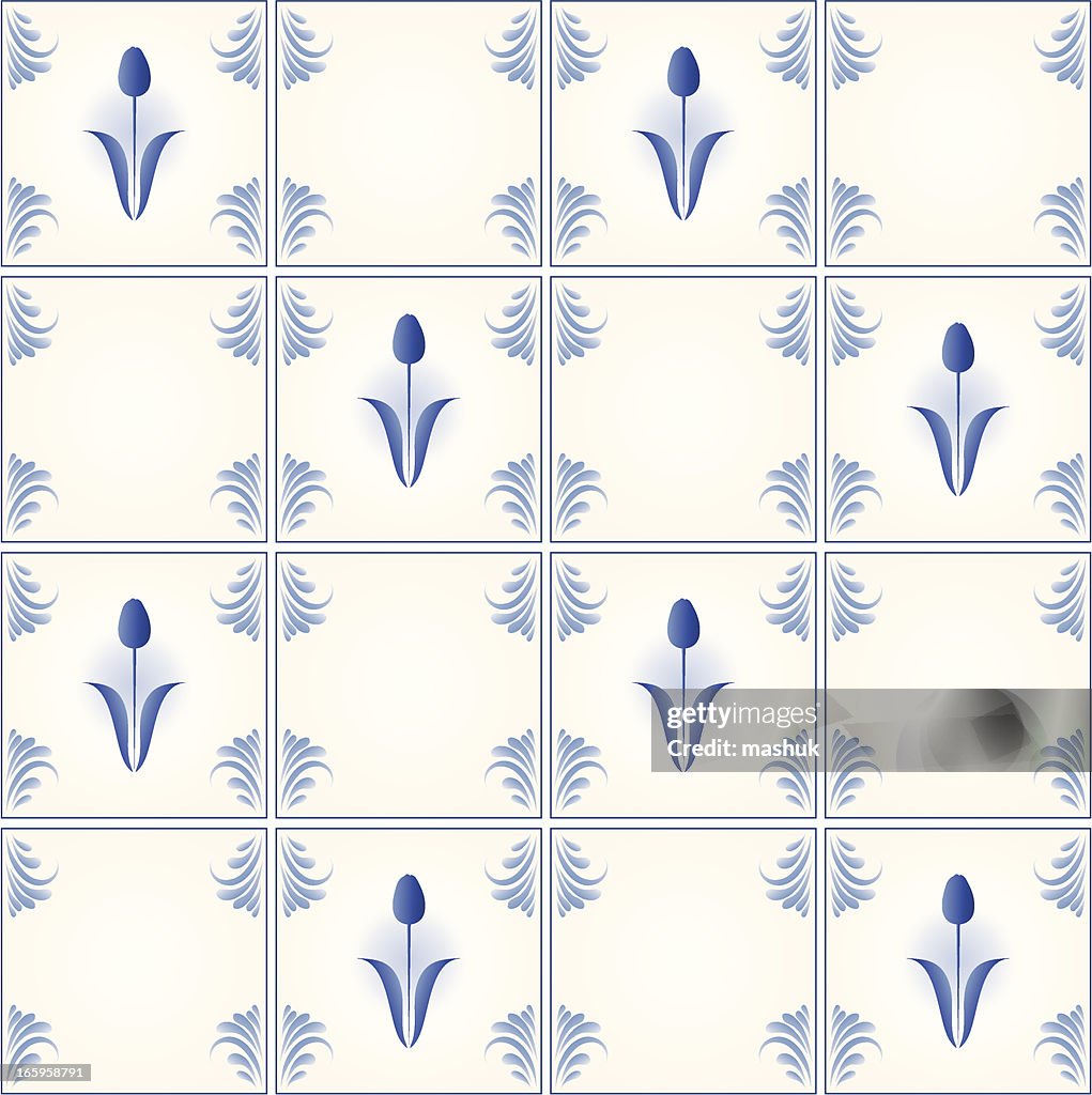 Dutch tiles with tulip