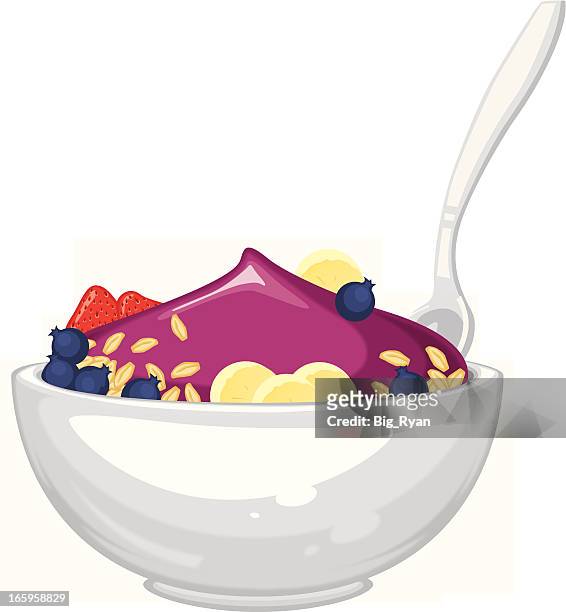 acai bowl - granola stock illustrations
