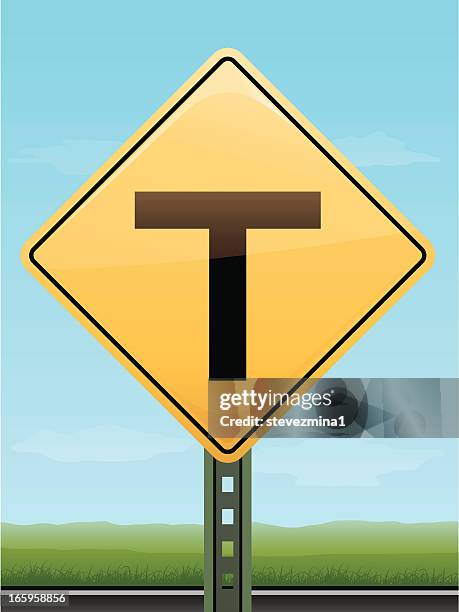 intersection road sign - highway intersection stock illustrations