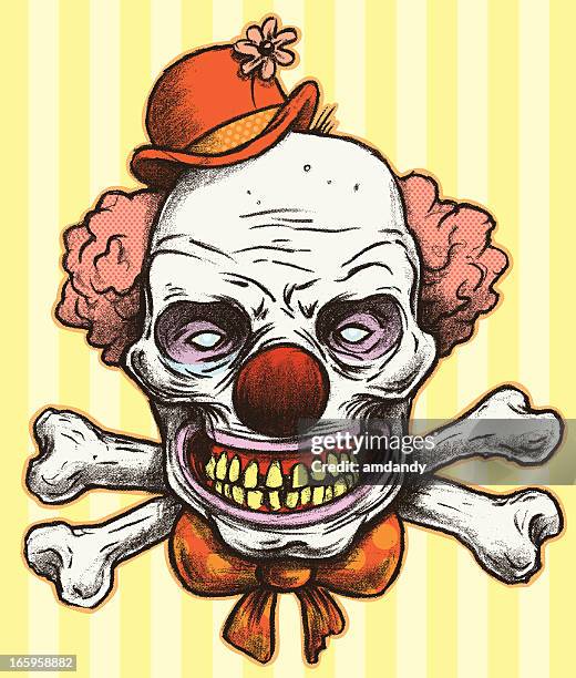 ilustrações, clipart, desenhos animados e ícones de dr. skeleclown - clown