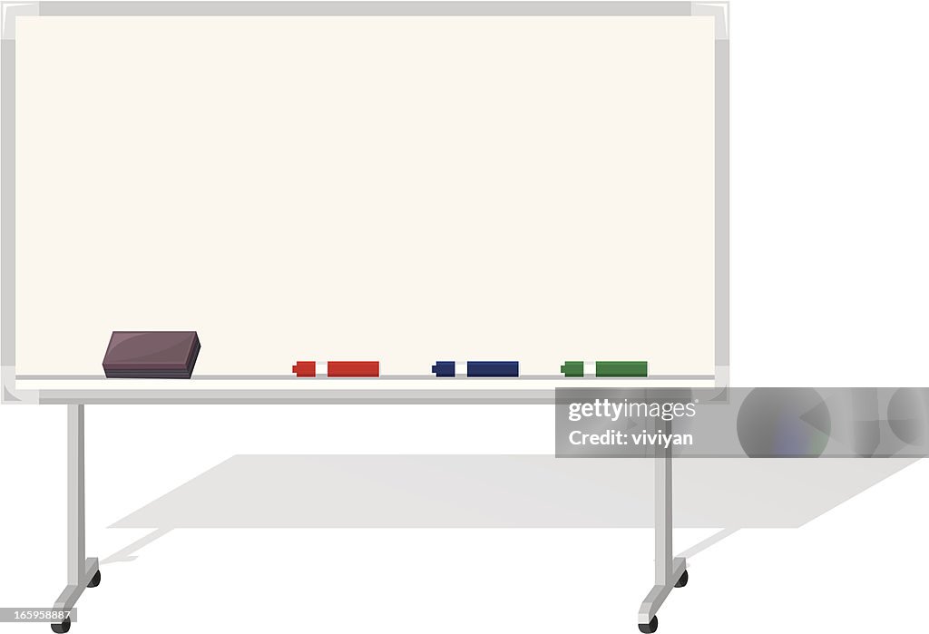 Cartoon Drawing Of Whiteboard With Eraser And Markers High-Res Vector  Graphic - Getty Images