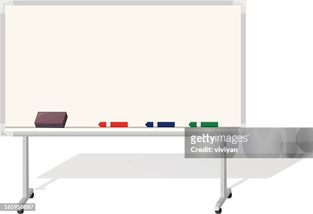 Cartoon Drawing Of Whiteboard With Eraser And Markers High-Res Vector  Graphic - Getty Images