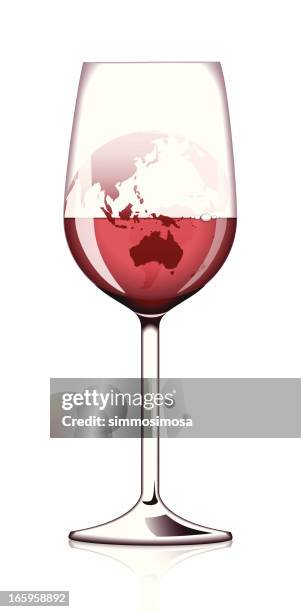 world in a glass - wine glass white background stock illustrations