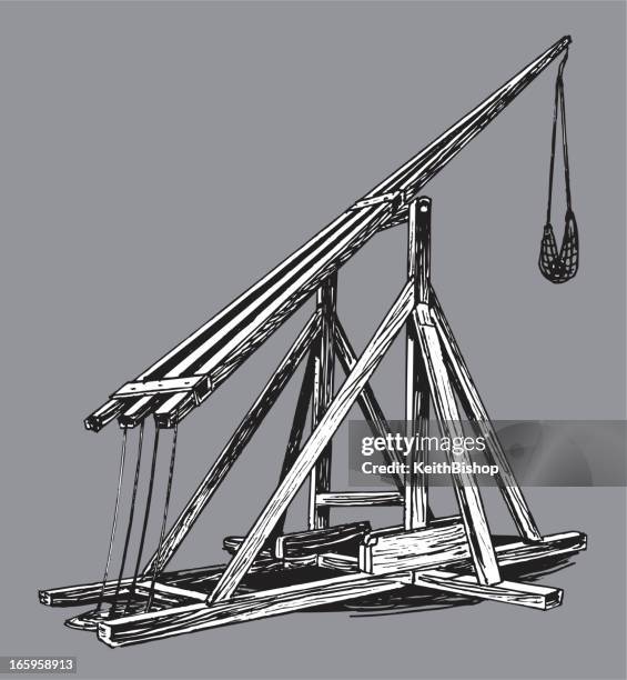 catapult - medieval weapon - catapult stock illustrations