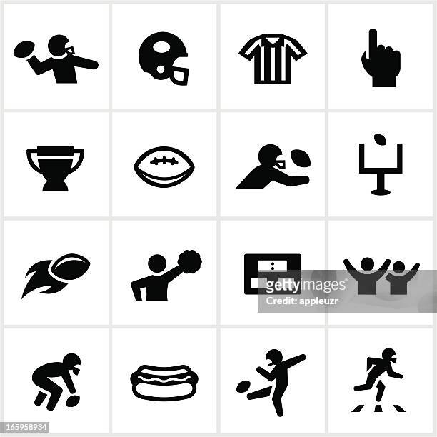black football icons - passing sport stock illustrations
