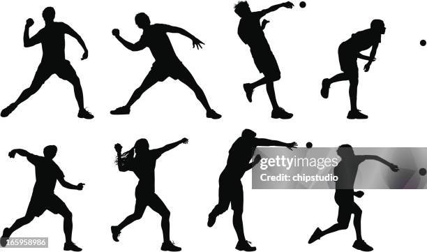 stockillustraties, clipart, cartoons en iconen met throw - honkbal bal