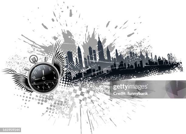 city speed silhouette - exploding watch stock illustrations