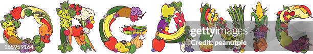 organic food word - cherry tomatoes stock illustrations