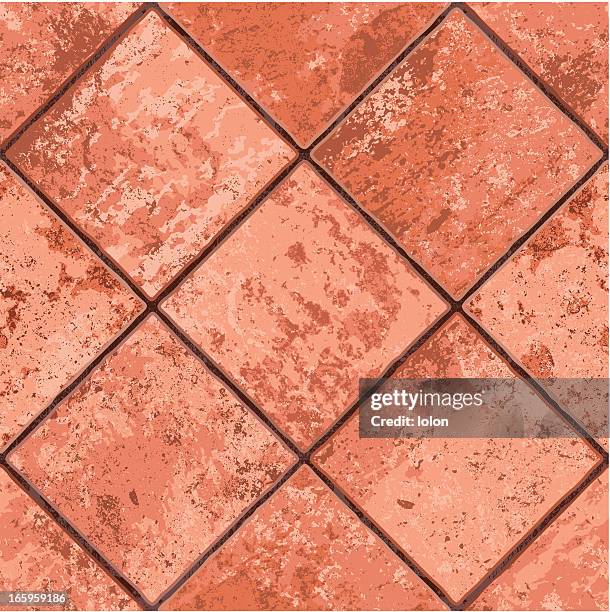 seamless mexican tiled floor - terracotta building stock illustrations