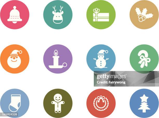 christmas icons - red socks stock illustrations