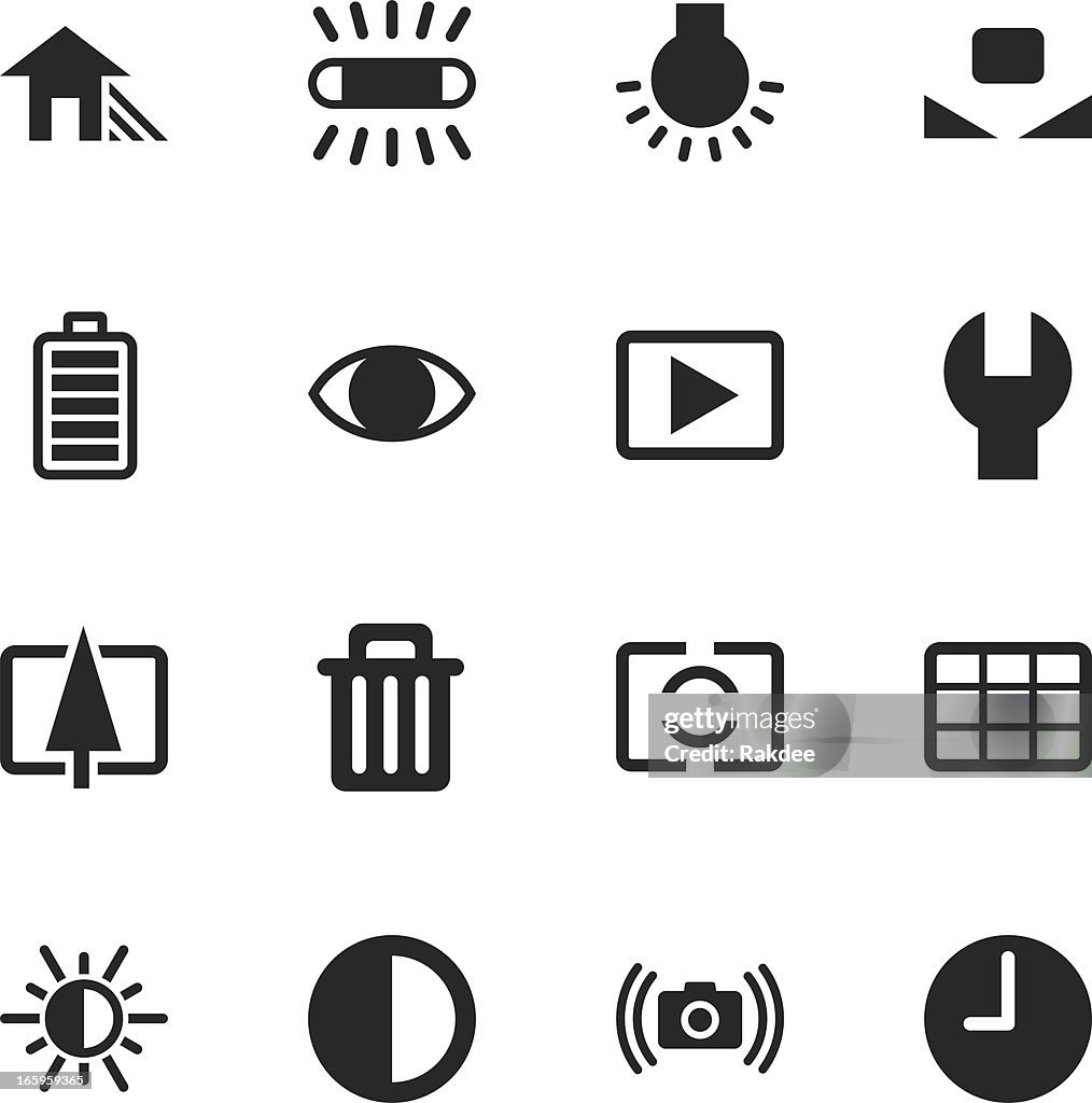 Camera Menu Silhouette Icons | Set 2