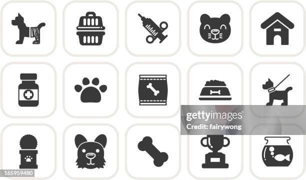 ilustraciones, imágenes clip art, dibujos animados e iconos de stock de iconos para mascotas - dog bowl