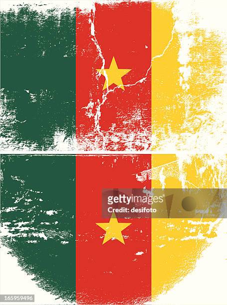 ilustrações de stock, clip art, desenhos animados e ícones de grunge bandeira dos camarões - bandeira dos camarões