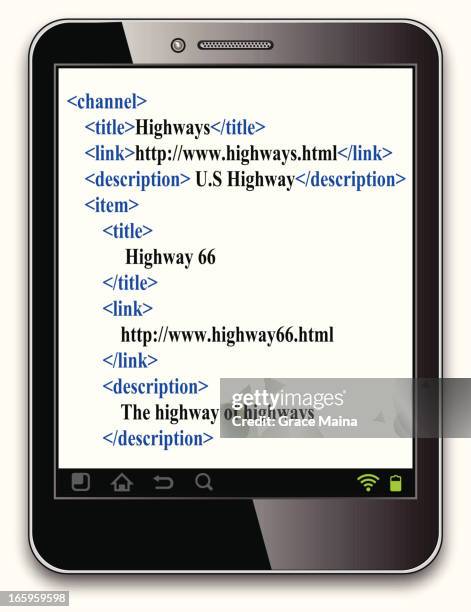 Tablet With Xml Code Vector High-Res Vector Graphic - Getty Images