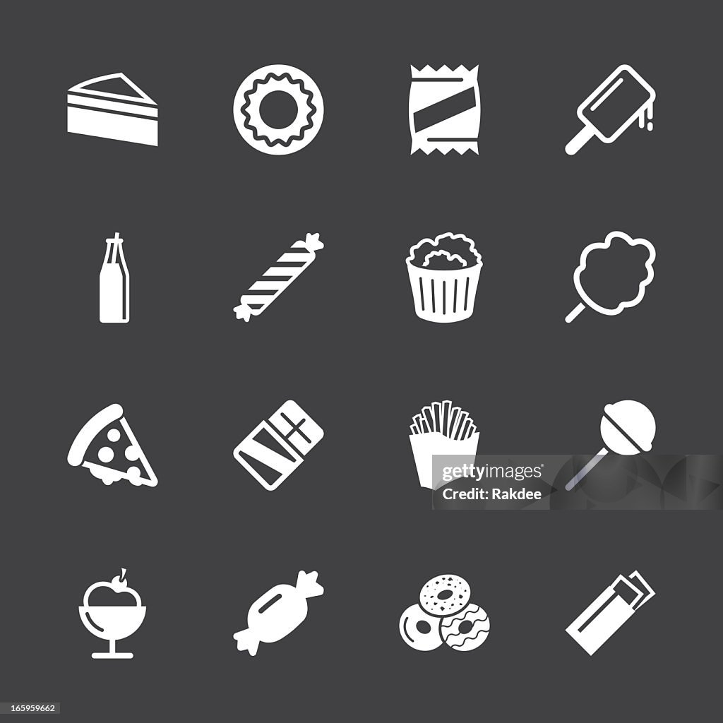 Junk Food Icons - White Series | EPS10