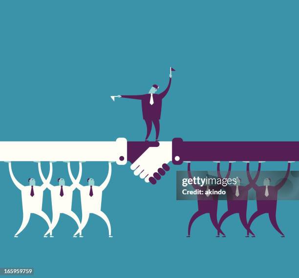 cooperation - two objects stock illustrations