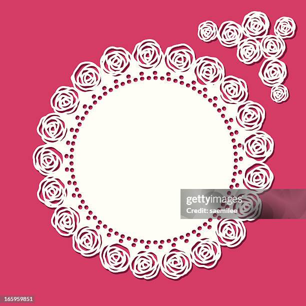 doily - rose - lace doily stock illustrations
