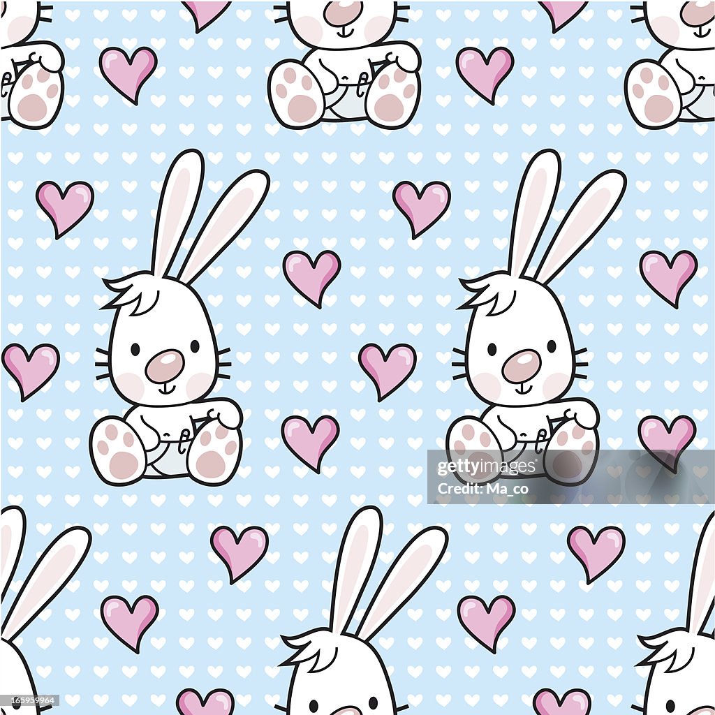 Baby Bunny Seamless Pattern Cartoon High-Res Vector Graphic - Getty Images