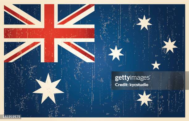 australian grunge vintage flag - southern hemisphere stock illustrations