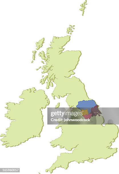 uk yorkshire und humberside karte - humberside stock-grafiken, -clipart, -cartoons und -symbole