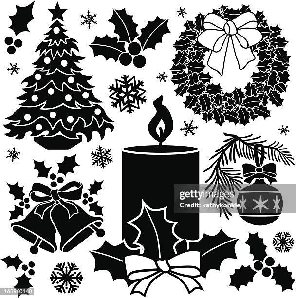 christmas design elements - centerpiece stock illustrations