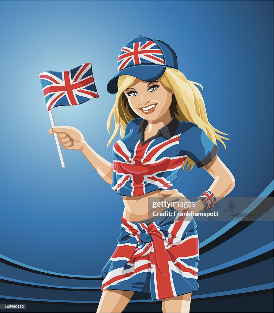 United Kingdom Flag Fan Girl