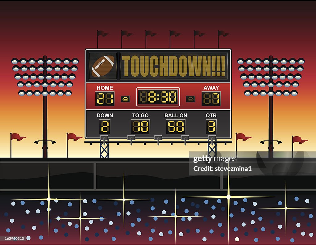 Fußballstadion'Anzeigetafel"