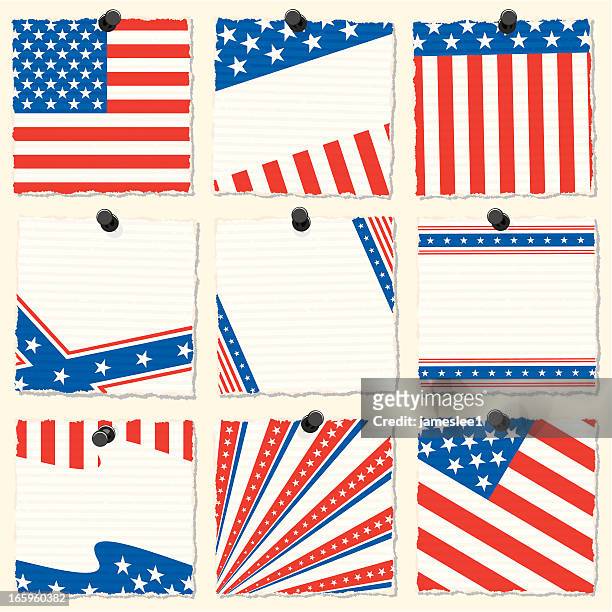 usa paper design elements - american flag pin stock illustrations