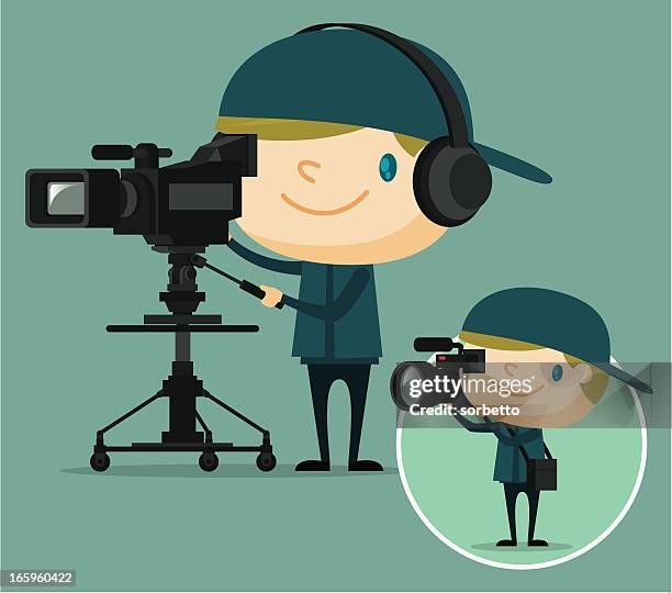 tv camera operator - young film director stock illustrations