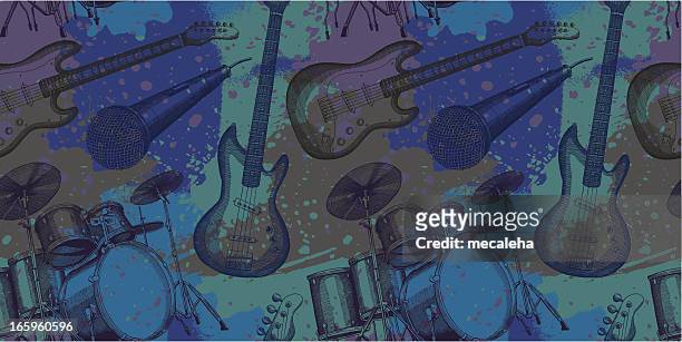 ilustrações, clipart, desenhos animados e ícones de design grunge musical - violão